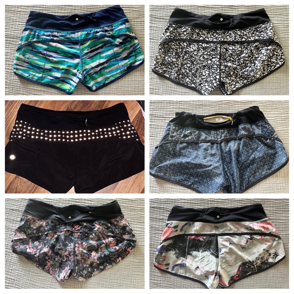 Lot of size 6 lululemon speed shorts